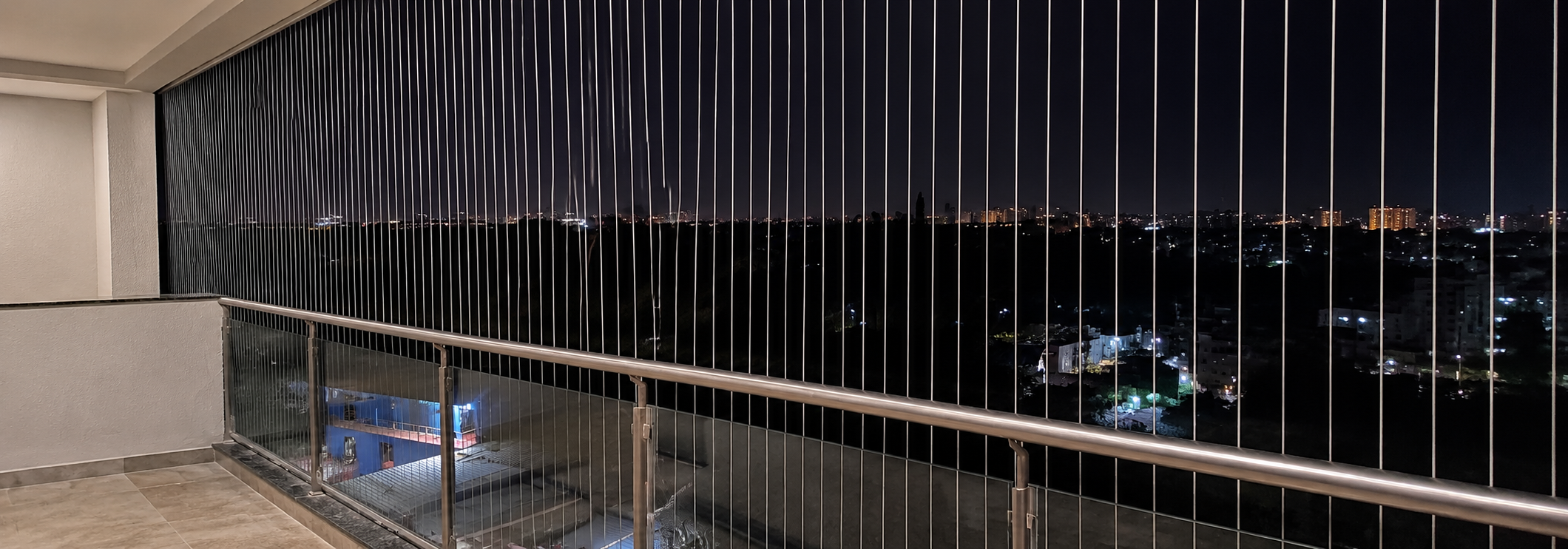 Invisible Grill Fixing Near Me in Chennai by SNK Pigeon Nets for balconies and windows