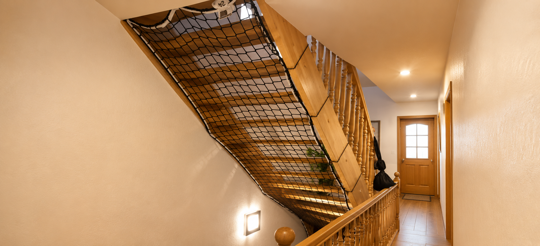 Staircase Safety Nets in Chennai by SNK Pigeon Nets for secure residential and apartment staircases