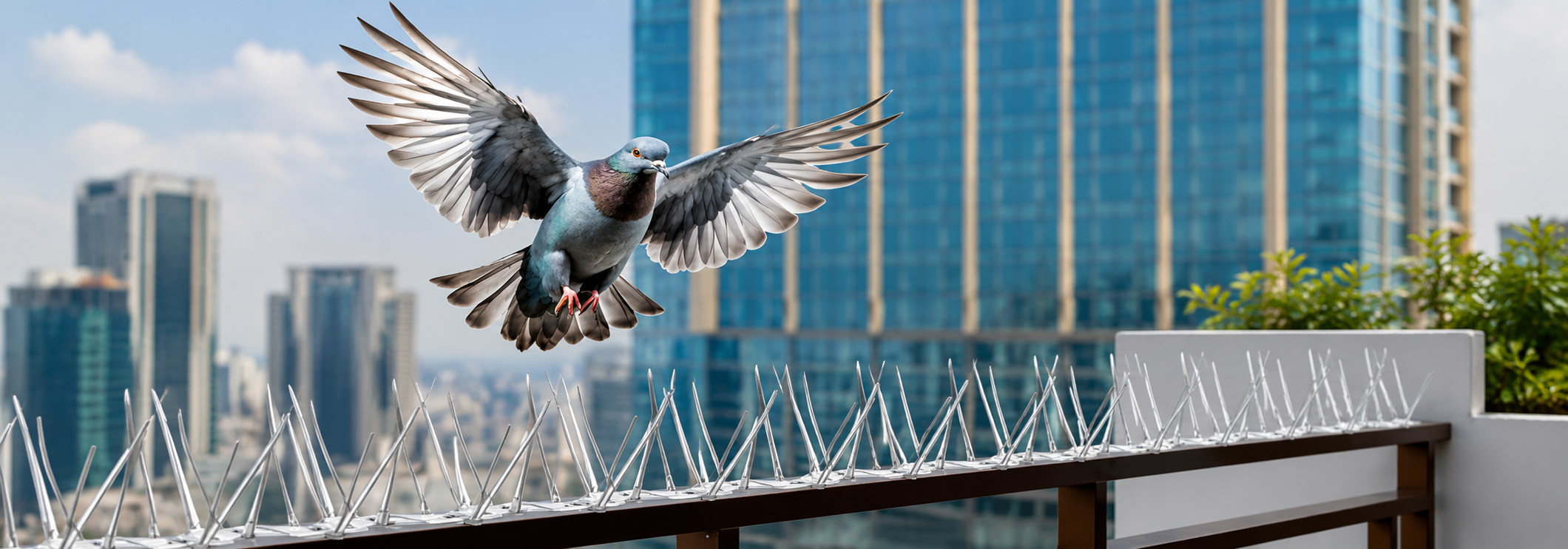 Bird and Pigeon Control Spikes in Chennai by SNK Pigeon Nets for effective bird prevention