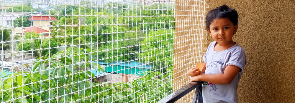 Children Safety Nets in Chennai by SNK Pigeon Nets for balconies, windows, and open areas
