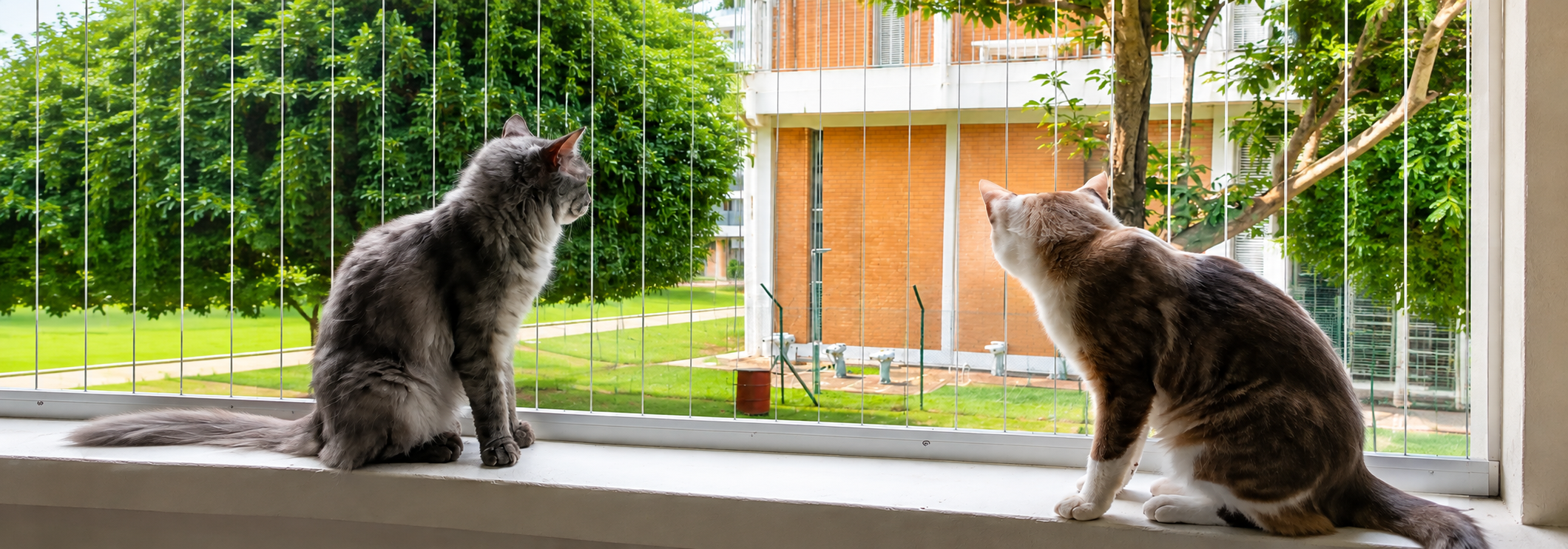 Invisible Grill for Cat Safety in Chennai by SNK Pigeon Nets for secure balconies and windows